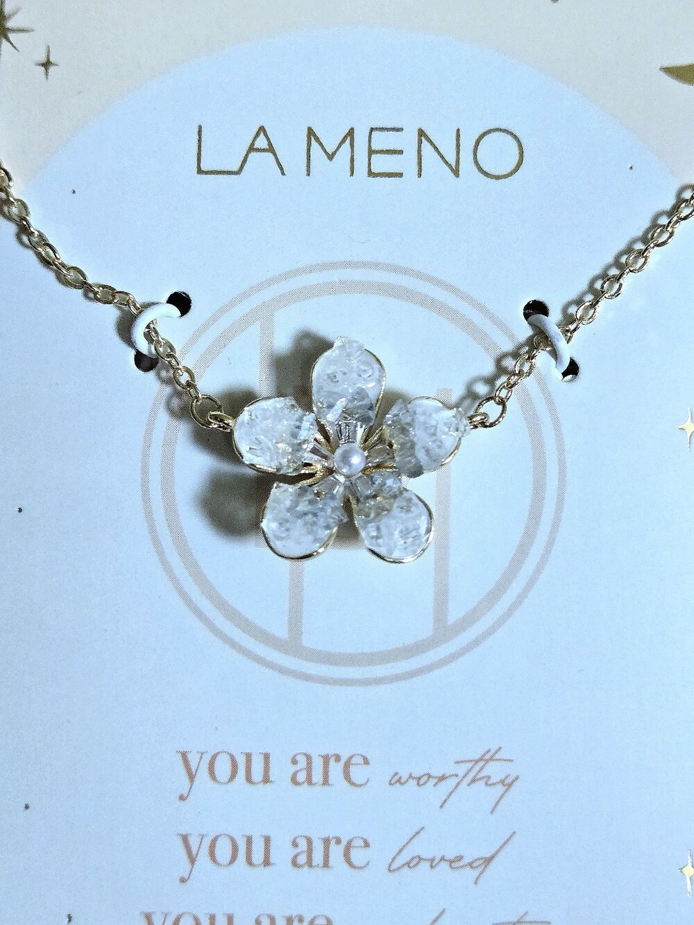 La Meno Stationary Druzy Flower🌸 Pendant Necklace - NIB - Picture 11 of 15